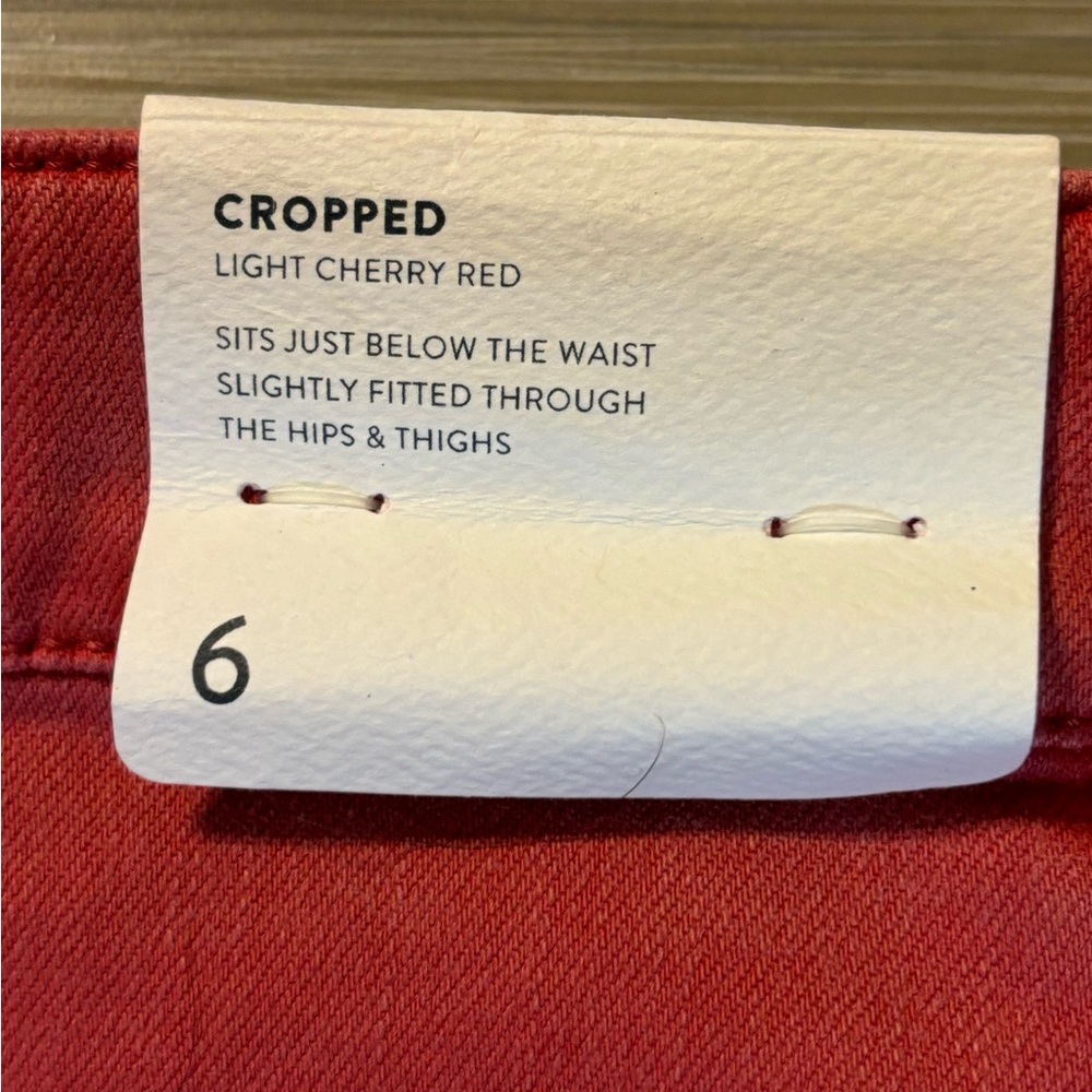 NWT Cherry red authentic fit J.Jill cropped jeans with cuff